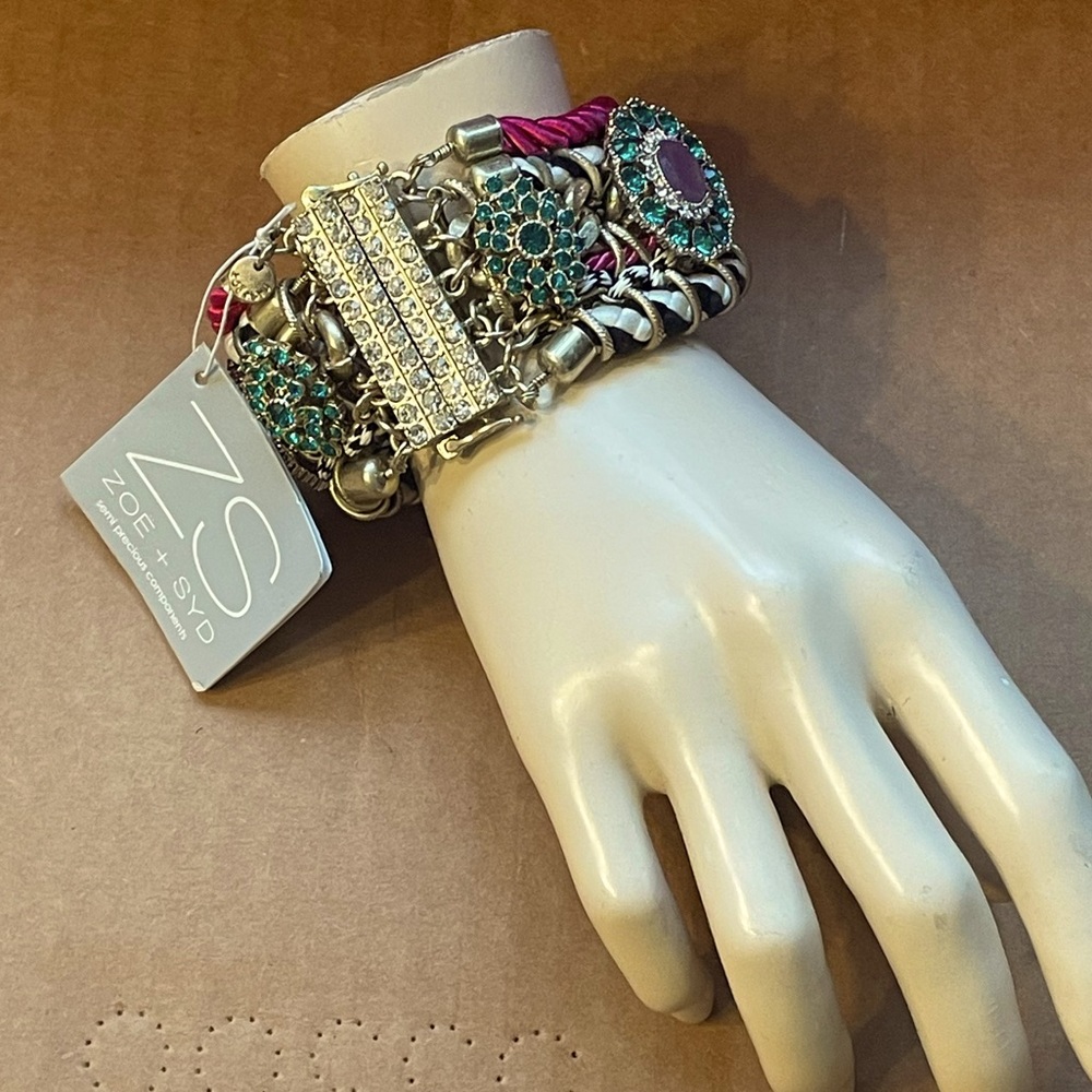 Zoe And Syd Mixed Media Semi Precious Stone Bracelet